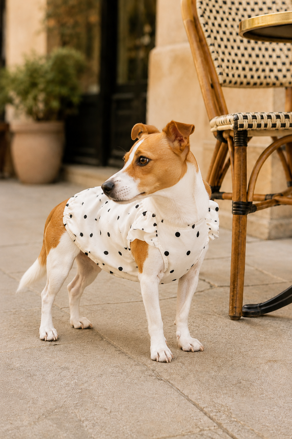 Polka Dot Ruffle Shirt