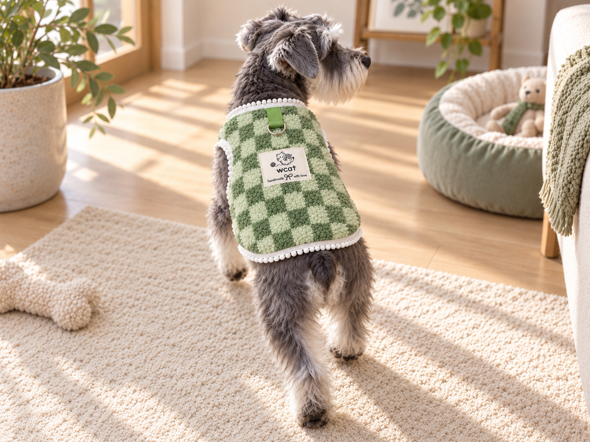 Checkerboard Knit Vest — Sage