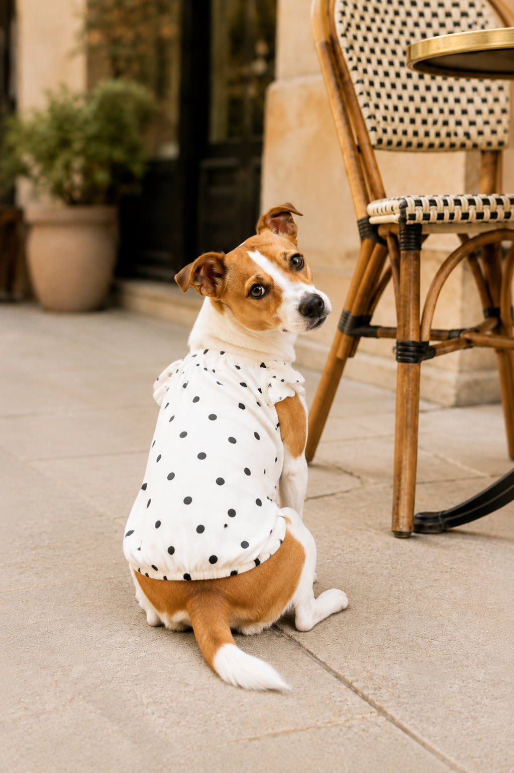 Polka Dot Ruffle Shirt