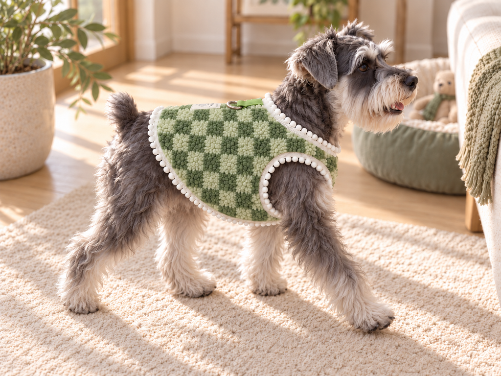 Checkerboard Knit Vest — Sage