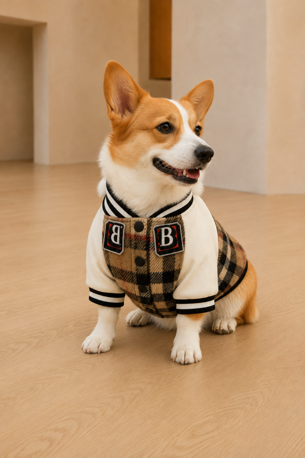 Check Varsity Jacket