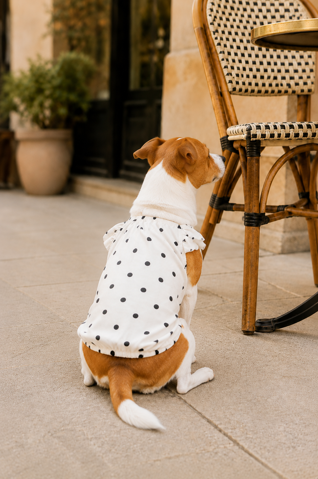 Polka Dot Ruffle Shirt