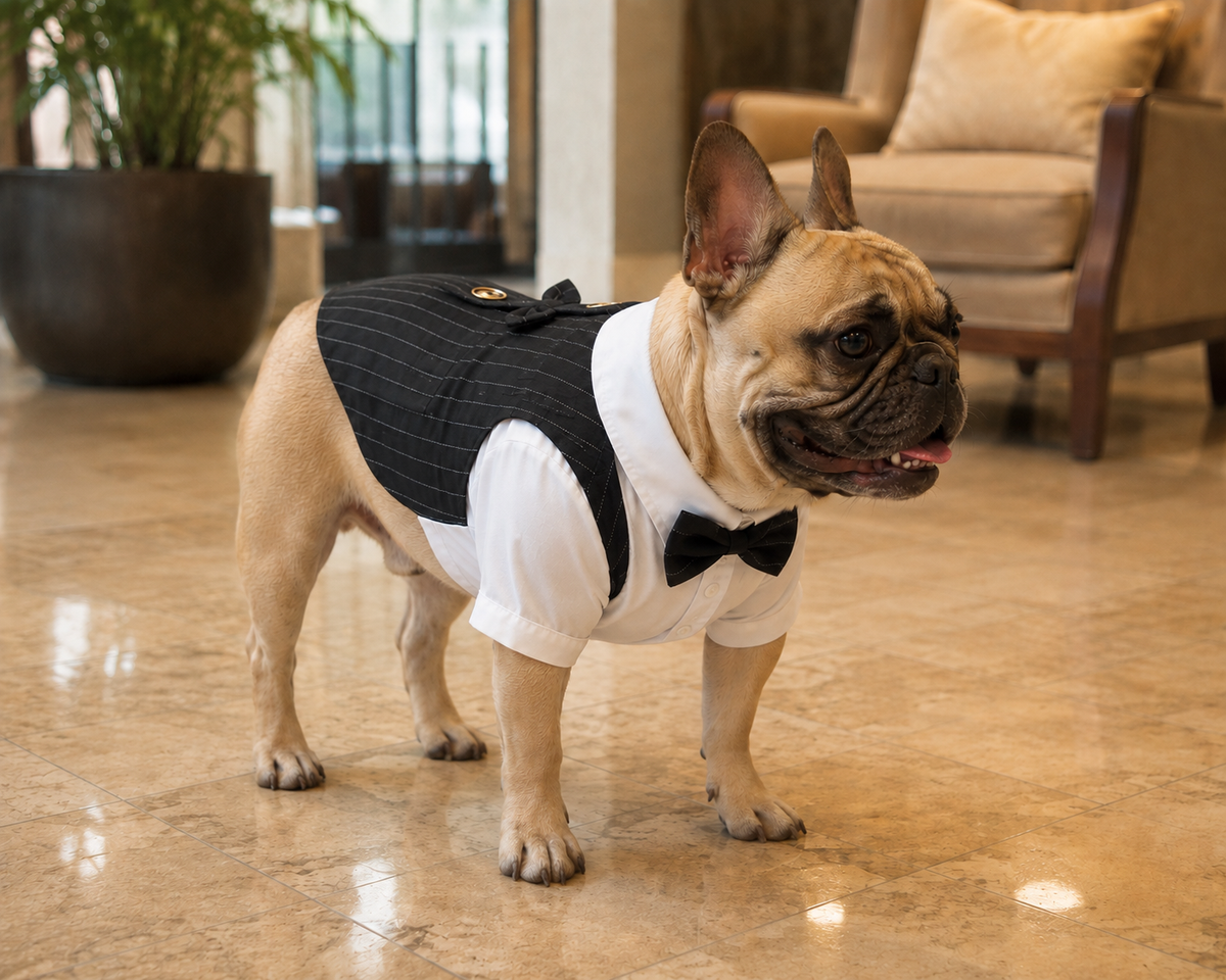 Tuxedo Vest — Black