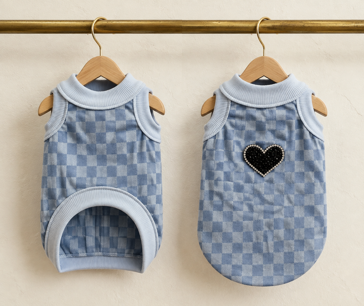 Houndstooth Knit Vest — Sky