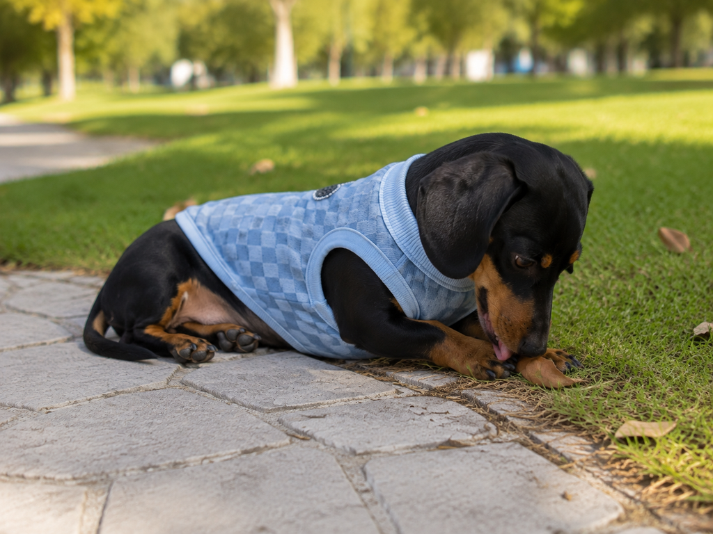 Houndstooth Knit Vest — Sky