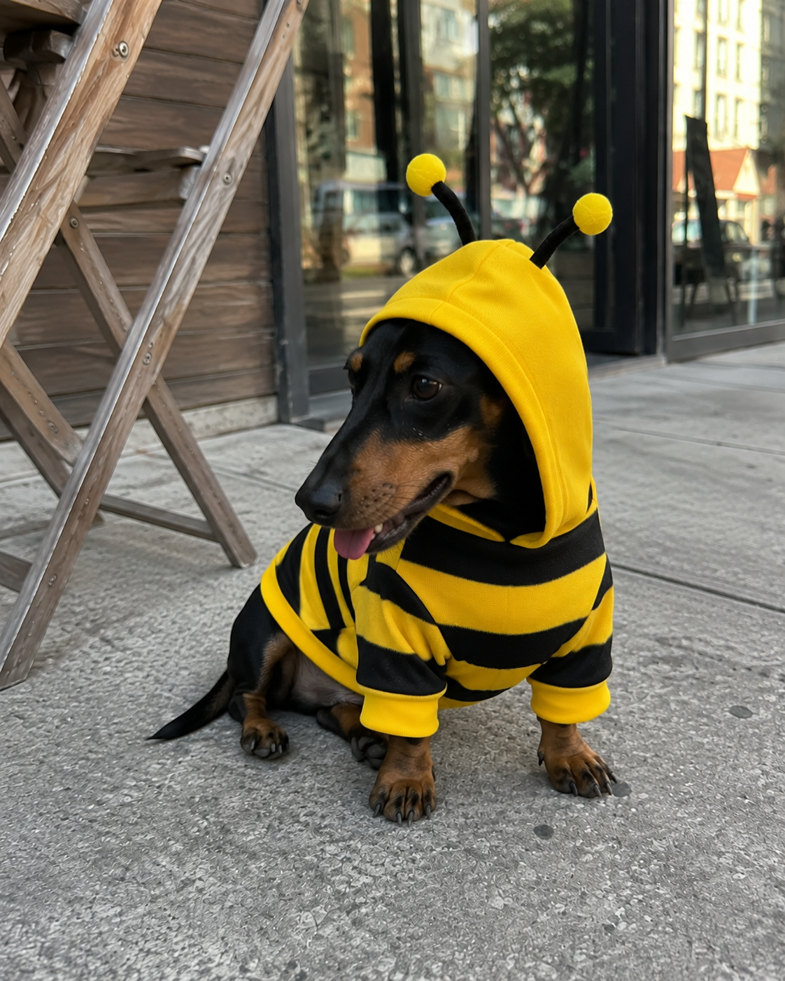 Bee Stripe Hoodie — Yellow
