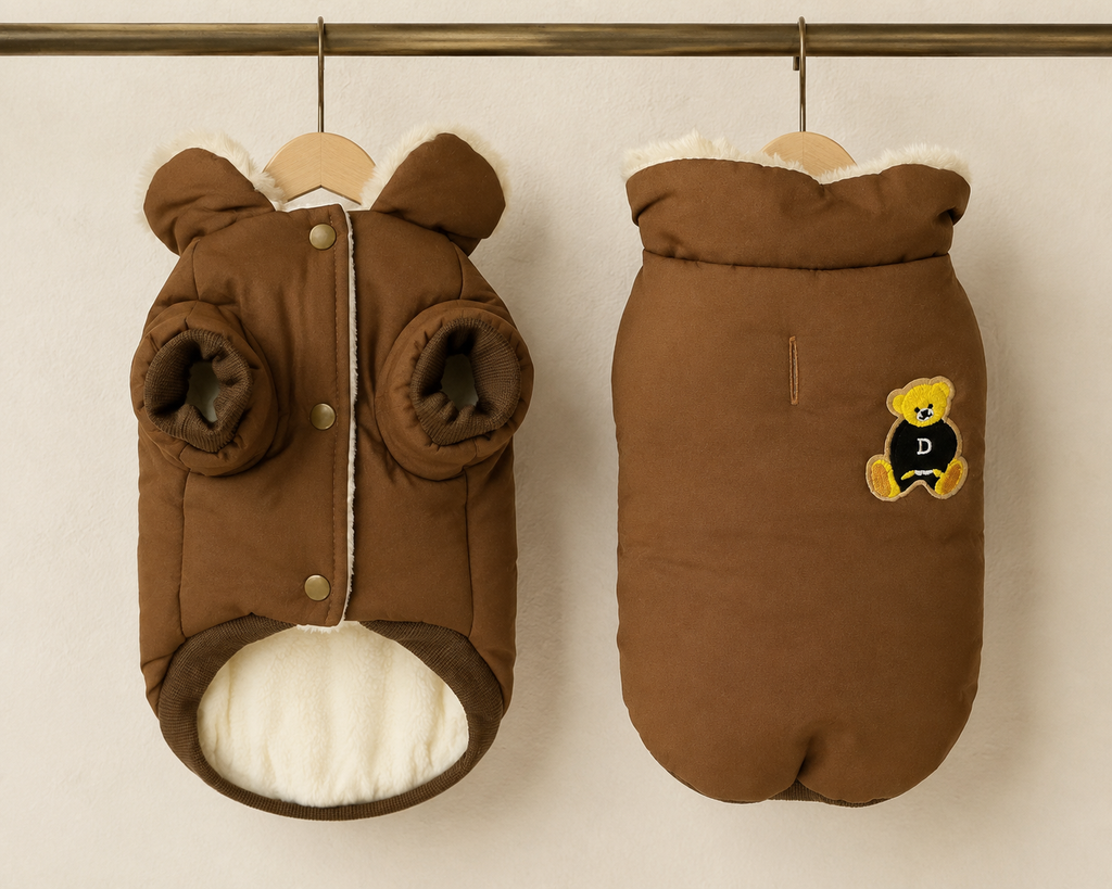 Quilted Button Coat — Tan