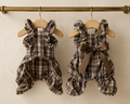 Plaid Ruffle Shirt — Brown