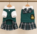 Tartan Pinafore Dress — Green
