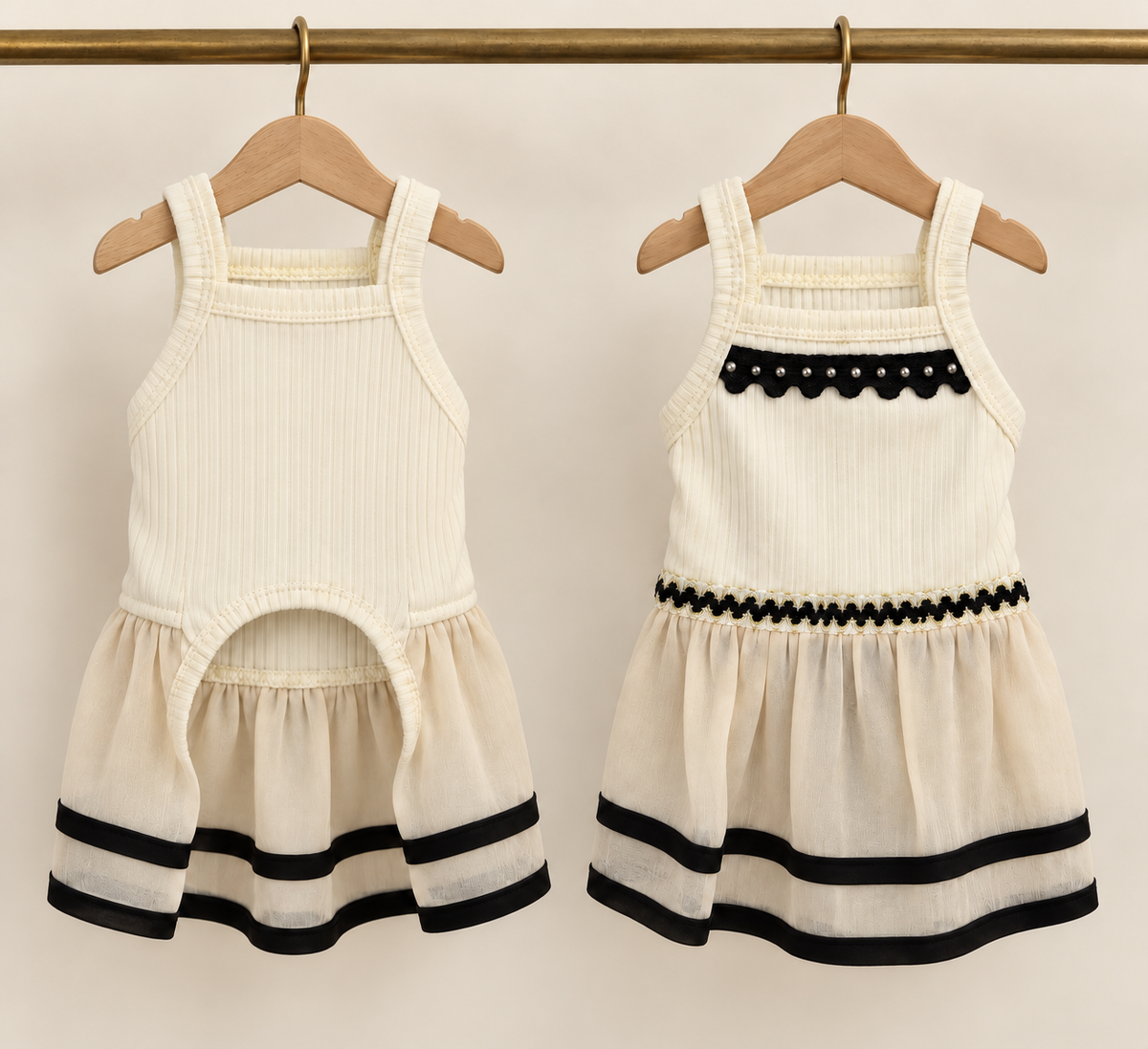Ribbed Cami Dress — Cream