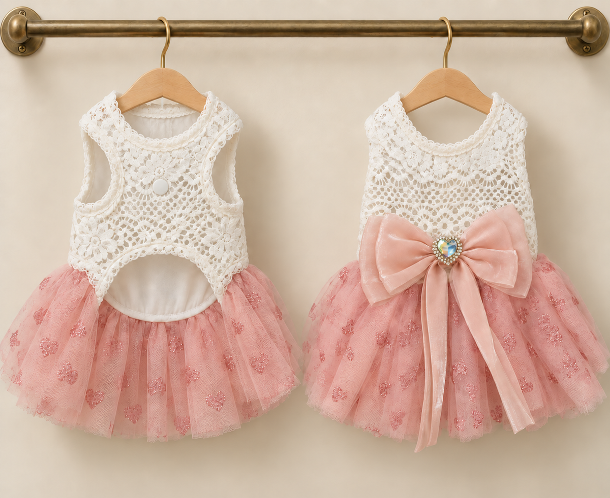 Lace Tulle Tutu Dress — Pink