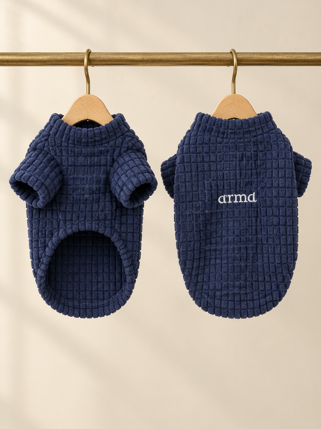 Waffle Knit Jumper — Navy