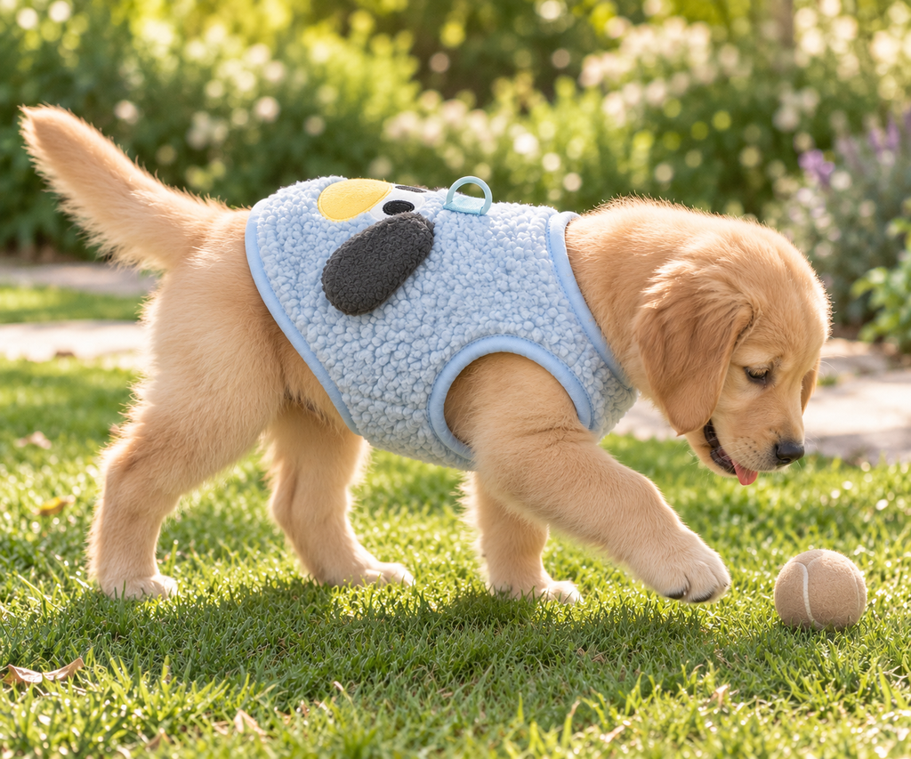 Sherpa Puppy Vest — Blue