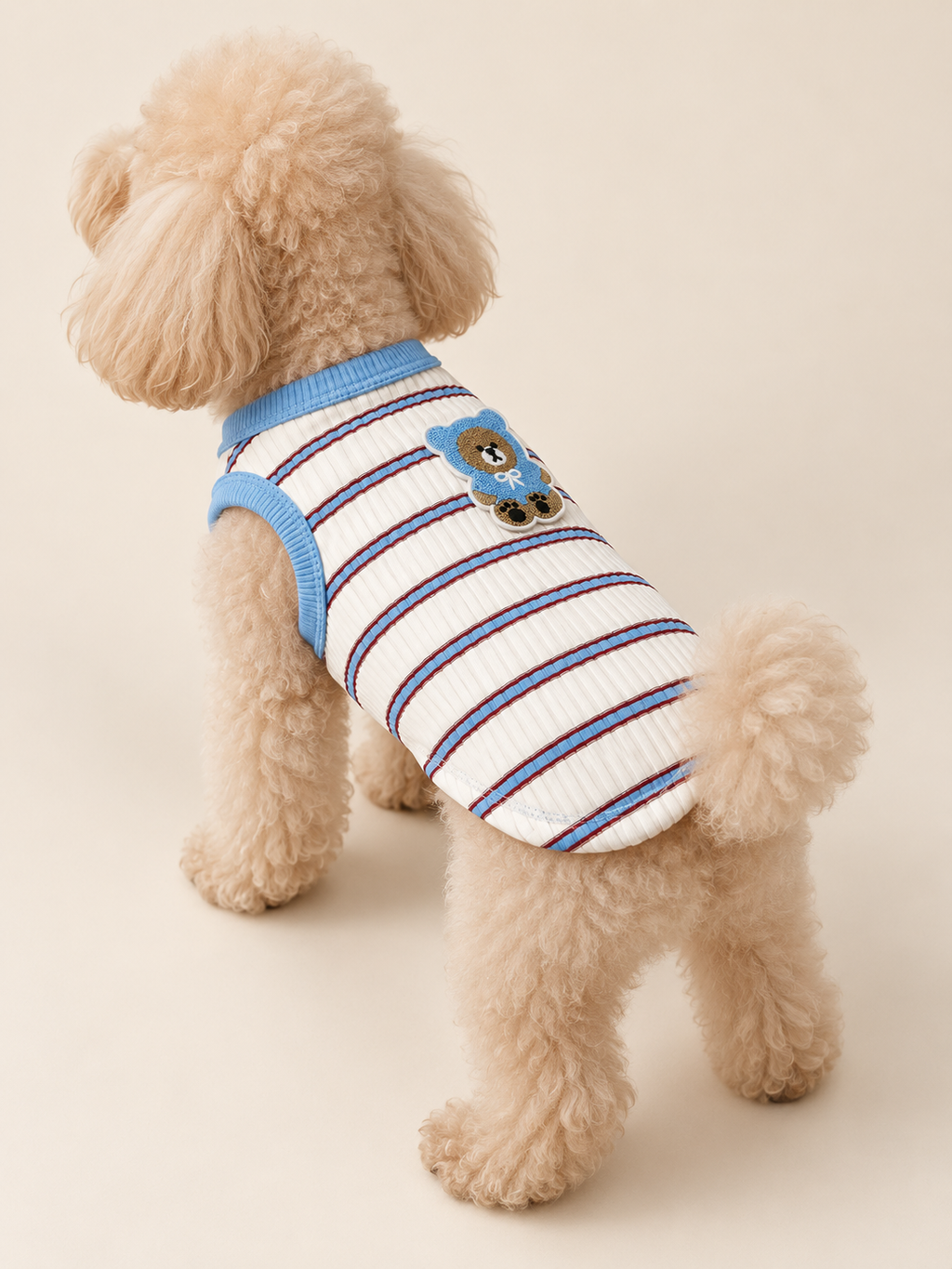 Stripe Bear Patch Tank — Blue