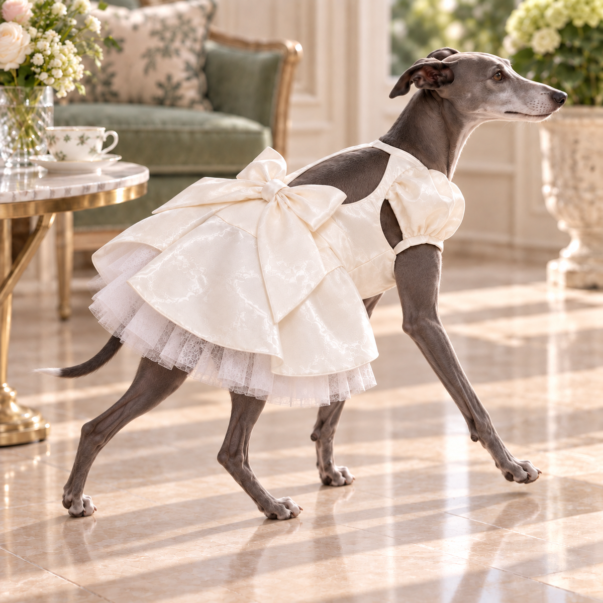 Organza Bow Gown — Ivory