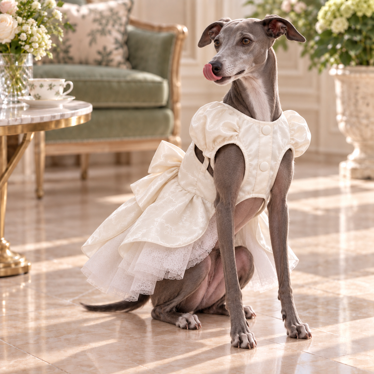 Organza Bow Gown — Ivory