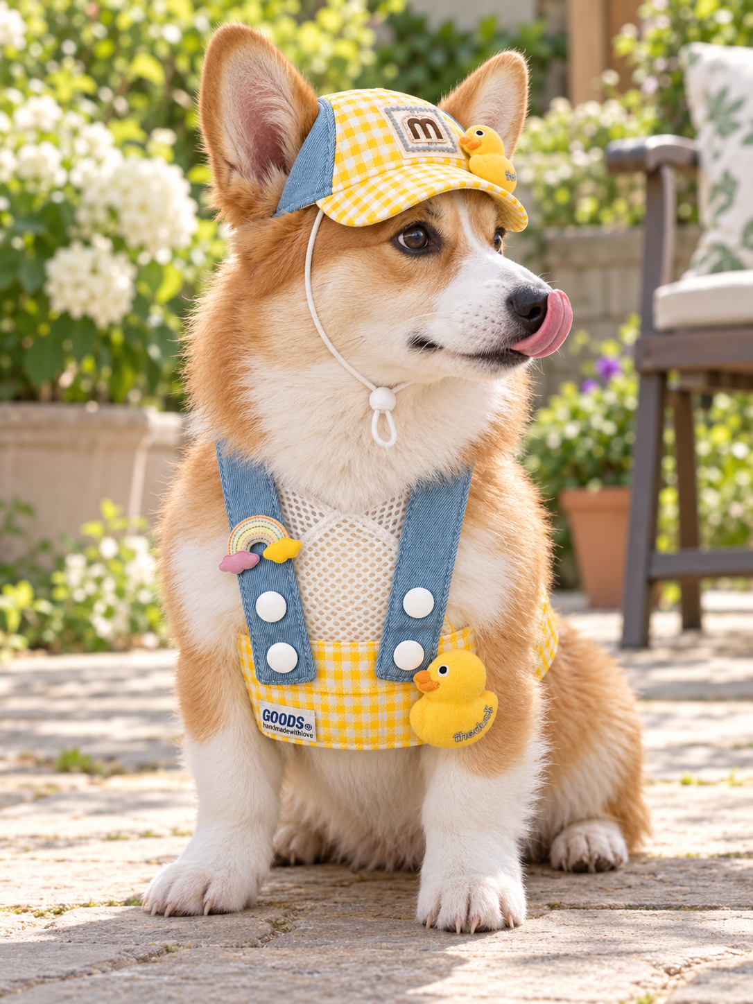 Duck Gingham Harness Set — Yellow