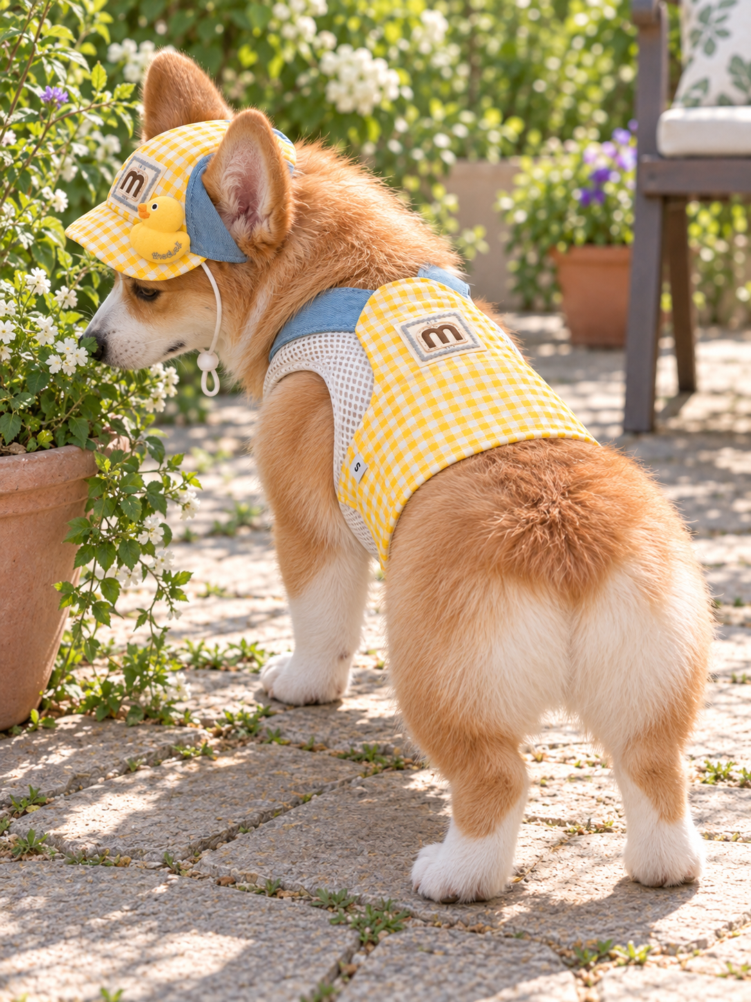 Duck Gingham Harness Set — Yellow