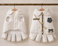 Cable Knit Ruffle Dress — Cream