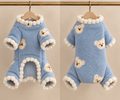 Bunny Fleece Onesie — Blue/Pink