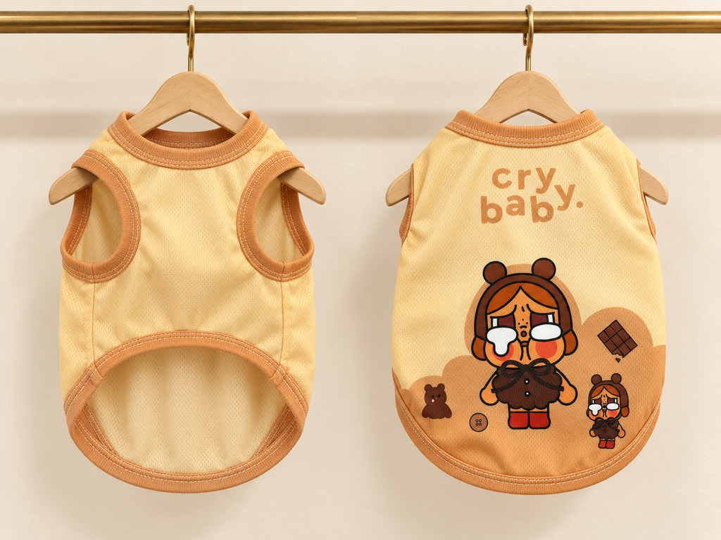Cry Baby Print Tank — Camel