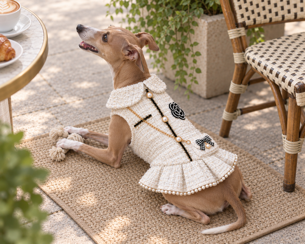 Cable Knit Ruffle Dress — Cream