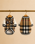 Check Varsity Jacket — Camel